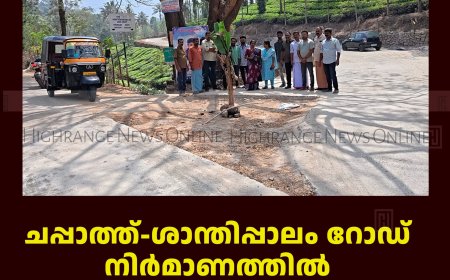 ചപ്പാത്ത്-ശാന്തിപ്പാലം റോഡ് നിര്‍മാണത്തില്‍ ക്രമക്കേട്: പരാതിയുമായി നാട്ടുകാര്‍  