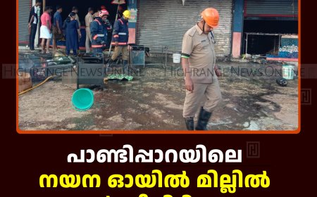 പാണ്ടിപ്പാറയിലെ നയന ഓയില്‍ മില്ലില്‍  വന്‍ തീപിടിത്തം