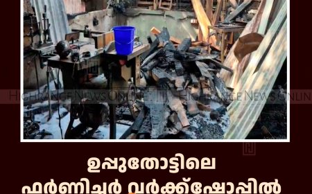 ഉപ്പുതോട്ടിലെ ഫര്‍ണിച്ചര്‍ വര്‍ക്ക്‌ഷോപ്പില്‍ വന്‍ തീപിടിത്തം: 15 ലക്ഷം രൂപയുടെ നഷ്ടം 