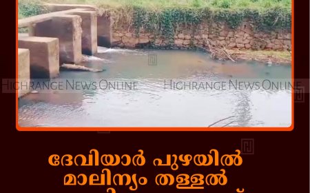 ദേവിയാര്‍ പുഴയില്‍ മാലിന്യം തള്ളല്‍: നടപടി വേണമെന്ന് പരിസ്ഥിതി പ്രവര്‍ത്തകര്‍