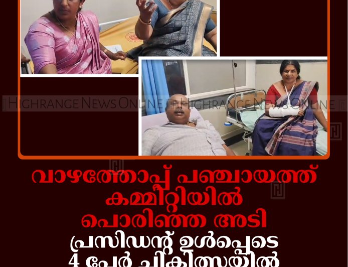 വാഴത്തോപ്പ് പഞ്ചായത്ത് കമ്മിറ്റിയില്‍ പൊരിഞ്ഞ അടി: പ്രസിഡന്റ് ഉള്‍പ്പെടെ 4 പേര്‍ ചികിത്സയില്‍: ആരോപണ- പ്രത്യാരോപണവുമായി ഇടത് വലത് മുന്നണികള്‍