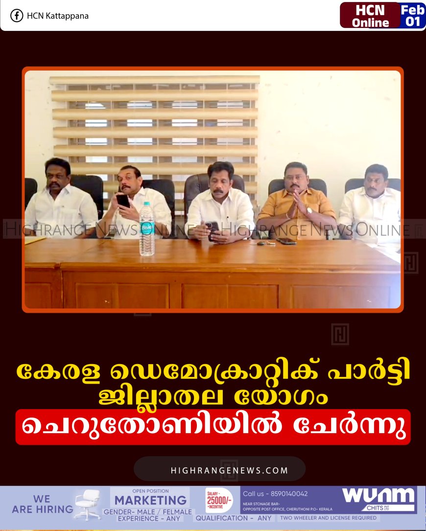 കേരള ഡെമോക്രാറ്റിക് പാര്‍ട്ടി ജില്ലാതല യോഗം ചെറുതോണിയില്‍ ചേര്‍ന്നു