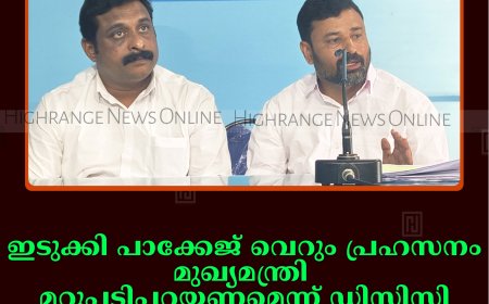 ഇടുക്കി പാക്കേജ് വെറും പ്രഹസനം: മുഖ്യമന്ത്രി മറുപടിപറയണമെന്ന് ഡിസിസി ജനറല്‍ സെക്രട്ടറി ബിജോ മാണി