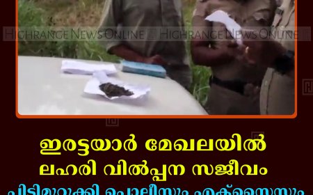   ഇരട്ടയാര്‍ മേഖലയില്‍ ലഹരി വില്‍പ്പന സജീവം: പിടിമുറുക്കി പൊലീസും എക്സൈസും: വിപണനത്തിന് പുതിയ വഴി തേടി ഇടനിലക്കാര്‍ 
