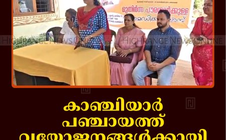 കാഞ്ചിയാര്‍ പഞ്ചായത്ത് വയോജനങ്ങള്‍ക്കായി മെഡിക്കല്‍ ക്യാമ്പ് നടത്തി