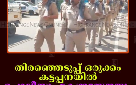 തിരഞ്ഞെടുപ്പ് ഒരുക്കം:  കട്ടപ്പനയില്‍ പൊലീസും കേന്ദ്രസേനയും റൂട്ട് മാര്‍ച്ച് നടത്തി