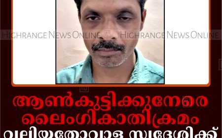 ആണ്‍കുട്ടിക്കുനേരെ ലൈംഗികാതിക്രമം: വലിയതോവാള സ്വദേശിക്ക് 6 വര്‍ഷം തടവും 40,000 രൂപ പിഴയും
