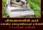 ചിന്നക്കനാലിൽ കാർ തേയില തോട്ടത്തിലേക്ക് മറിഞ്ഞ് 2 പേർക്ക് പരിക്ക്