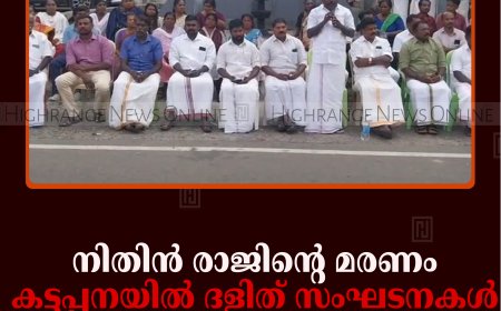 നിതിന്‍ രാജിന്റെ മരണം: കട്ടപ്പനയില്‍ ദളിത് സംഘടനകള്‍ പ്രതിഷേധിച്ചു