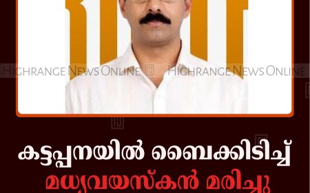 കട്ടപ്പനയില്‍ ബൈക്കിടിച്ച് മധ്യവയസ്‌കന്‍ മരിച്ചു