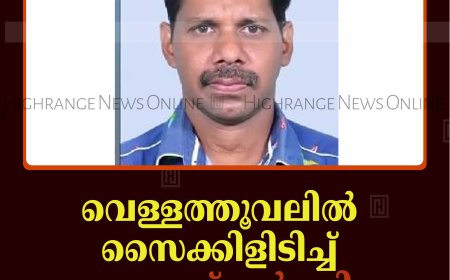 വെള്ളത്തൂവലില്‍ സൈക്കിളിടിച്ച് മധ്യവയസ്‌കന്‍ മരിച്ചു 