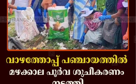 വാഴത്തോപ്പ് പഞ്ചായത്തില്‍ മഴക്കാല പൂര്‍വ ശുചീകരണം നടത്തി 