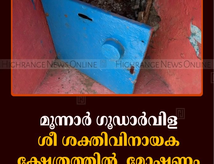 മൂന്നാര്‍ ഗൂഡാര്‍വിള ശീ ശക്തിവിനായക ക്ഷേത്രത്തില്‍ മോഷണം