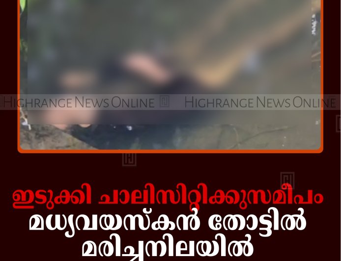 ഇടുക്കി ചാലിസിറ്റിക്കുസമീപം മധ്യവയസ്‌കന്‍ തോട്ടില്‍ മരിച്ചനിലയില്‍ 