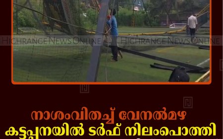 നാശംവിതച്ച് വേനല്‍മഴ: കട്ടപ്പനയില്‍ ടര്‍ഫ് നിലംപൊത്തി: വ്യാപാര സ്ഥാപനത്തിന് കേടുപാട്
