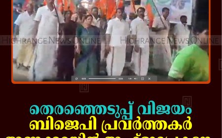 തെരഞ്ഞെടുപ്പ് വിജയം: ബിജെപി പ്രവര്‍ത്തകര്‍ അണക്കരയില്‍ ആഹ്‌ളാദപ്രകടനം നടത്തി 