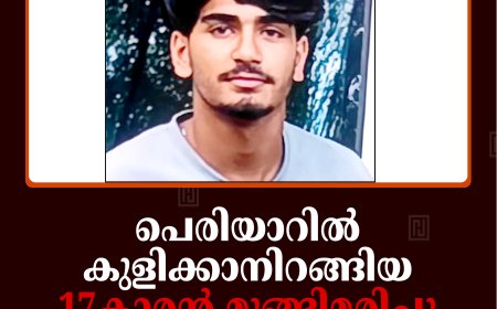 പെരിയാറില്‍ കുളിക്കാനിറങ്ങിയ 17കാരന്‍ മുങ്ങിമരിച്ചു: അപകടം അയ്യപ്പന്‍കോവില്‍ തൂക്കുപാലത്ത്