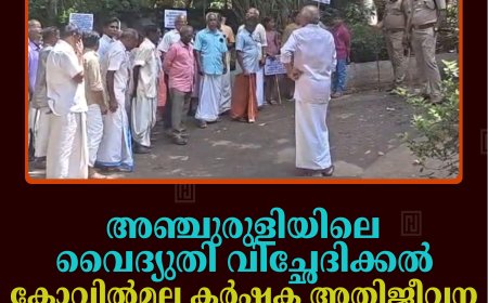 അഞ്ചുരുളിയിലെ വൈദ്യുതി വിച്ഛേദിക്കല്‍: കോവില്‍മല കര്‍ഷക അതിജീവന സംരക്ഷണ സമിതി ഉപരോധ സമരം നടത്തി 