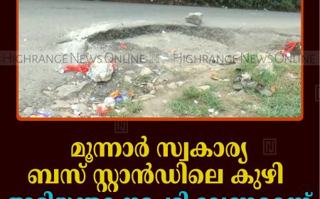 മൂന്നാര്‍ സ്വകാര്യ ബസ് സ്റ്റാന്‍ഡിലെ കുഴി: അടിയന്തര നടപടി വേണമെന്ന് നാട്ടുകാര്‍    