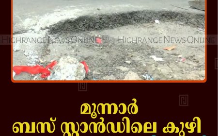 മൂന്നാര്‍ ബസ് സ്റ്റാന്‍ഡിലെ കുഴി വാഹനങ്ങള്‍ക്ക് ഭീഷണി   