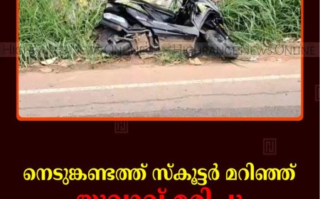 നെടുങ്കണ്ടത്ത് സ്‌കൂട്ടര്‍ മറിഞ്ഞ് യുവാവ് മരിച്ചു