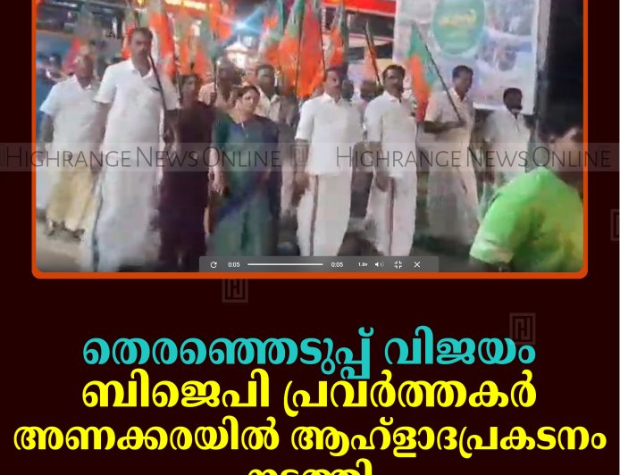 തെരഞ്ഞെടുപ്പ് വിജയം: ബിജെപി പ്രവര്‍ത്തകര്‍ അണക്കരയില്‍ ആഹ്‌ളാദപ്രകടനം നടത്തി 
