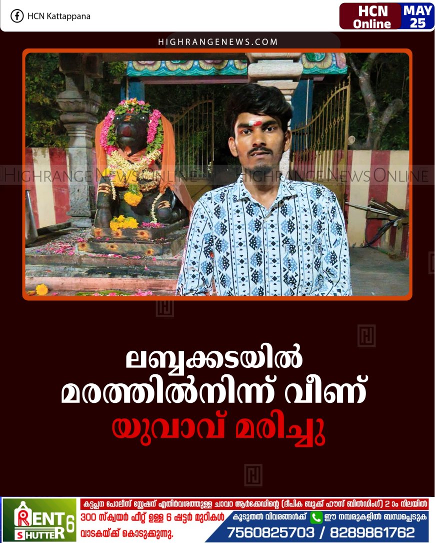 ലബ്ബക്കടയില്‍ മരത്തില്‍നിന്ന് വീണ് യുവാവ് മരിച്ചു
