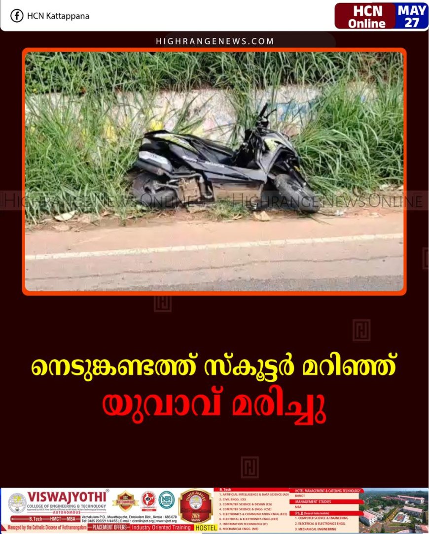 നെടുങ്കണ്ടത്ത് സ്‌കൂട്ടര്‍ മറിഞ്ഞ് യുവാവ് മരിച്ചു