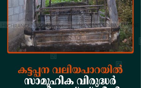 കട്ടപ്പന വലിയപാറയില്‍ സാമൂഹിക വിരുദ്ധര്‍ ഓട്ടോറിക്ഷയ്ക്ക് തീയിട്ടു