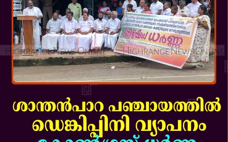 ശാന്തന്‍പാറ പഞ്ചായത്തില്‍ ഡെങ്കിപ്പിനി വ്യാപനം: കോണ്‍ഗ്രസ് ധര്‍ണ നടത്തി 