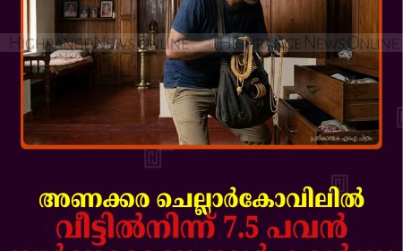അണക്കര ചെല്ലാര്‍കോവിലില്‍ വീട്ടില്‍നിന്ന് 7.5 പവന്‍ സ്വര്‍ണാഭരണങ്ങള്‍ കവര്‍ന്നു: പൊലീസ് അന്വേഷണം തുടങ്ങി