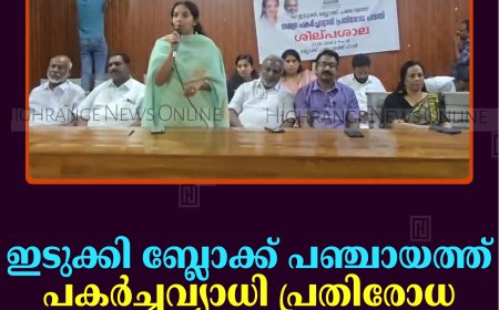 ഇടുക്കി ബ്ലോക്ക് പഞ്ചായത്ത് പകര്‍ച്ചവ്യാധി പ്രതിരോധ ശില്‍പശാല നടത്തി  