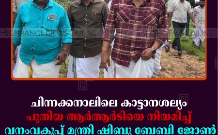 ചിന്നക്കനാലിലെ കാട്ടാനശല്യം: പുതിയ ആര്‍ആര്‍ടിയെ നിയമിച്ച് വനംവകുപ്പ് മന്ത്രി ഷിബു ബേബി ജോണ്‍