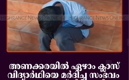 അണക്കരയില്‍ ഏഴാം ക്ലാസ് വിദ്യാര്‍ഥിയെ മര്‍ദിച്ച സംഭവം: അധ്യാപകനോട് നിര്‍ബന്ധിത അവധിയില്‍ പ്രവേശിക്കാന്‍ നിര്‍ദേശം 