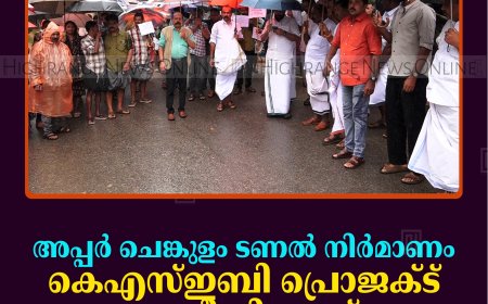 അപ്പര്‍ ചെങ്കുളം ടണല്‍ നിര്‍മാണം: കെഎസ്ഇബി പ്രൊജക്ട് ഓഫീസിലേക്ക് മാര്‍ച്ചും ധര്‍ണയും നടത്തി 