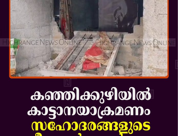 കഞ്ഞിക്കുഴിയില്‍ കാട്ടാനയാക്രമണം: സഹോദരങ്ങളുടെ വീടുകള്‍ തകര്‍ത്തു  