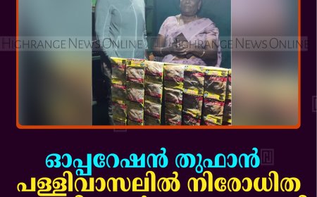 ഓപ്പറേഷന്‍ തുഫാന്‍: പള്ളിവാസലില്‍ നിരോധിത പുകയില ഉല്‍പ്പന്നങ്ങളുമായി വൃദ്ധ പിടിയില്‍    