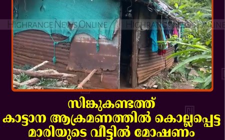 സിങ്കുകണ്ടത്ത് കാട്ടാന ആക്രമണത്തില്‍ കൊല്ലപ്പെട്ട മാരിയുടെ വീട്ടില്‍ മോഷണം: വീടിനുള്ളില്‍ ബാക്കിയുള്ളത് കട്ടിലും അലമാരയും മാത്രം 