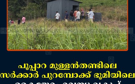 പൂപ്പാറ മുള്ളന്‍തണ്ടിലെ സര്‍ക്കാര്‍ പുറമ്പോക്ക് ഭൂമിയിലെ കൈയേറ്റം റവന്യു വകുപ്പ് അധികൃതര്‍ ഒഴിപ്പിച്ചു