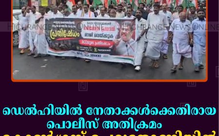 ഡെല്‍ഹിയില്‍ നേതാക്കള്‍ക്കെതിരായ പൊലീസ് അതിക്രമം: കോണ്‍ഗ്രസ് ചെറുതോണിയില്‍ പ്രതിഷേധ പ്രകടനം നടത്തി