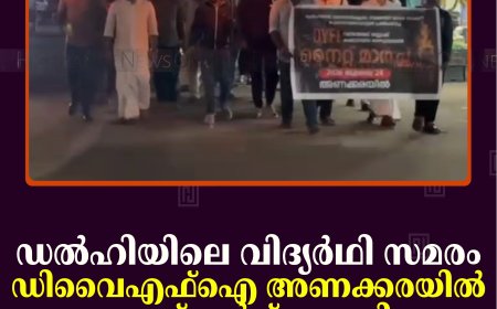 ഡല്‍ഹിയിലെ വിദ്യര്‍ഥി സമരം: ഡിവൈഎഫ്‌ഐ അണക്കരയില്‍ നൈറ്റ് മാര്‍ച്ച് നടത്തി 