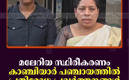 മലേറിയ സ്ഥിരീകരണം: കാഞ്ചിയാര്‍ പഞ്ചായത്തില്‍ പ്രതിരോധ പ്രവര്‍ത്തനങ്ങള്‍ ഊര്‍ജിതമാക്കും