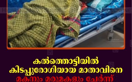 കല്‍ത്തൊട്ടിയില്‍ കിടപ്പുരോഗിയായ മാതാവിനെ മകനും മരുമകളും ചേര്‍ന്ന് മര്‍ദിച്ചതായി പരാതി 