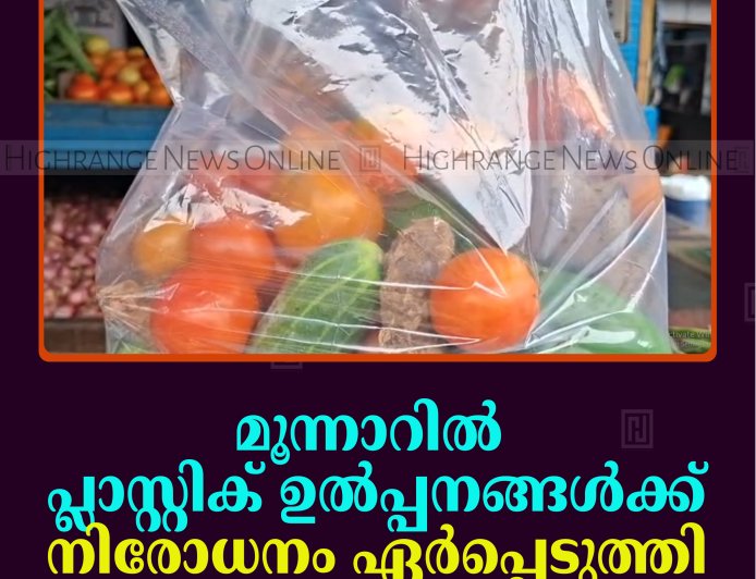 മൂന്നാറില്‍ പ്ലാസ്റ്റിക് ഉല്‍പ്പനങ്ങള്‍ക്ക് നിരോധനം ഏര്‍പ്പെടുത്തി പഞ്ചായത്ത്   