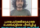 പ്രായപൂര്‍ത്തിയാകാത്ത പെണ്‍കുട്ടിയെ പീഡിപ്പിച്ച അണക്കര സ്വദേശി അറസ്റ്റില്‍