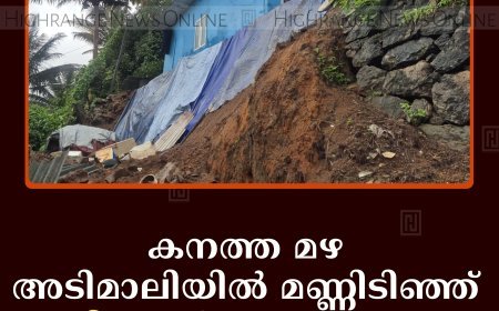 കനത്ത മഴ  അടിമാലിയില്‍ മണ്ണിടിഞ്ഞ്  വീടുകള്‍ക്ക് കേടുപാട്