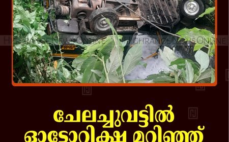 ചേലച്ചുവട്ടില്‍ ഓട്ടോറിക്ഷ മറിഞ്ഞ് 3 പേര്‍ക്ക് പരിക്ക്