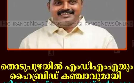 തൊടുപുഴയില്‍ എംഡിഎംഎയും ഹൈബ്രിഡ് കഞ്ചാവുമായി ഡിവൈഎഫ്‌ഐ നേതാവ് ഉള്‍പ്പെടെ 4 പേര്‍ പിടിയില്‍