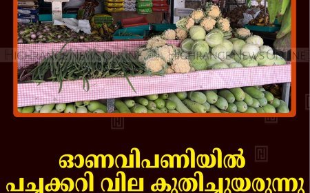 ഓണവിപണിയില്‍ പച്ചക്കറി വില കുതിച്ചുയരുന്നു: സവാളയ്ക്ക് ഒറ്റയടിക്ക് 60 രൂപ