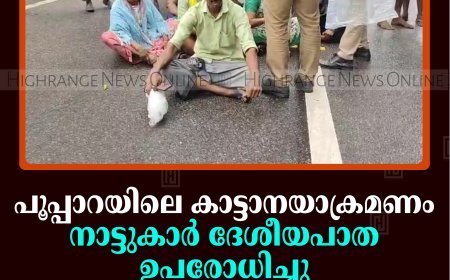 പൂപ്പാറയിലെ കാട്ടാനയാക്രമണം: നാട്ടുകാര്‍ ദേശീയപാത ഉപരോധിച്ചു; കുടുംബത്തിന് 10 ലക്ഷം രൂപ നഷ്ടപരിഹാരം